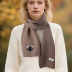 Personalised Embroidered Pet Face Photo Soft Warm Scarf with Name Fashion Accessory Birthday Gift for Pet Owner Lover