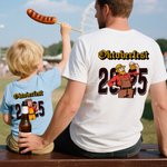 Personalized Oktoberfest 2025 Cartoon Character 100% Cotton Kid Adult T-shirt with Initial Beer Theme Party Birthday Gift for Beer Lovers Kids