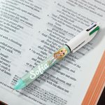 Penna retrattile 4 in 1 personalizzata glitter con nome e personaggio cartone animato regalo ideale per anniversario e festa per insegnanti