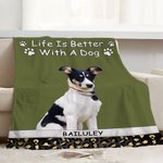 Personalisierte Leben ist besser Leopard Haustier Foto weiche Decke mit Namen Home Decor Weihnachten Geburtstag Geschenk für Tierliebhaber