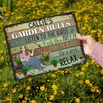 Henkilökohtainen Retro Puutarha Sarjakuvahahmo Metalli merkki nimi Garden Decor Syntymäpäivä Vuosipäivä lahja perheelle puutarhanhoito ystäville