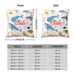 Taie d'Oreiller Personnalisée avec Nom Motif d'Animal Marin ou de Dinosaur Cadeau d'Anniversaire pour Garçons Filles