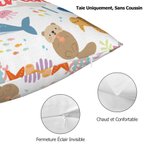 Taie d'Oreiller Personnalisée avec Nom Motif d'Animal Marin ou de Dinosaur Cadeau d'Anniversaire pour Garçons Filles