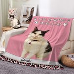 Personalisierte Leben ist besser Leopard Haustier Foto weiche Decke mit Namen Home Decor Weihnachten Geburtstag Geschenk für Tierliebhaber