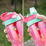 Personlig tecknad djur 475 ml barnflaska med namn lätt att bära säker och giftfri perfekt som tillbaka till skolan present för barn