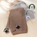Personalised Embroidered Pet Face Photo Soft Warm Scarf with Name Fashion Accessory Birthday Gift for Pet Owner Lover