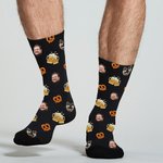 Personalized Pretzel Beer 1-2 Face Photos Soft Breathable Crew Mid-Calf Socks Beer Festival Party Gift for Bartenders Drinkers