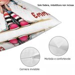 Fodera per cuscino personalizzata con nome e disegno di ragazza carina e stravagante regalo per compleanni e occasioni speciali per ragazze e donne