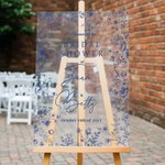 Personalized Toile De Jouy Style Acrylic Canvas Wedding Welcome Sign Poster with Names Wedding Gift for Bride Groom