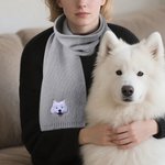 Personalised Embroidered Pet Face Photo Soft Warm Scarf with Name Fashion Accessory Birthday Gift for Pet Owner Lover