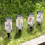 Personalized Birth Flower Waterproof Solar Garden Light with Name Removable Garden Decoration Birthday Gift for Family Gardening Lovers