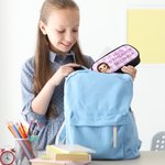 Personalized Cartoon Character Double Layer Pencil Case with Name and Text School Supplies Back to School Birthday Gift for Teacher Children