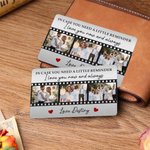 Personalized I Love You Now And Always Videotape 3 Photos Wallet Card with Text  Anniversary Gift for Boyfriend Husband