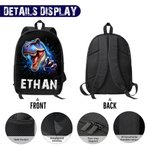 Zaino personalizzato 3D Cartoon Dinosaur Multicolore con nome Regalo di compleanno per bambini e studenti per il ritorno a scuola