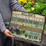 Henkilökohtainen Retro Puutarha Sarjakuvahahmo Metalli merkki nimi Garden Decor Syntymäpäivä Vuosipäivä lahja perheelle puutarhanhoito ystäville