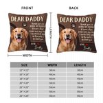 Personalized Thank You for Being My Daddy Vintage Pet 1-2 Photos Soft Throw Pillow Cover with Name Home Decor Birthday Anniversary Gift for Pets Lover