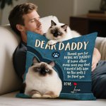Personalized Thank You for Being My Daddy Vintage Pet 1-2 Photos Soft Throw Pillow Cover with Name Home Decor Birthday Anniversary Gift for Pets Lover