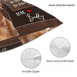 Personalized Thank You for Being My Daddy Vintage Pet 1-2 Photos Soft Throw Pillow Cover with Name Home Decor Birthday Anniversary Gift for Pets Lover