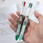 Penna retrattile 4 in 1 personalizzata glitter con nome e personaggio cartone animato regalo ideale per anniversario e festa per insegnanti