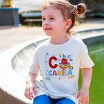 Personalized Pencil Apple Notebook Design Initial 100% Cotton Kid T-shirt with Name Back to School Birthday Gift for Boys Girls