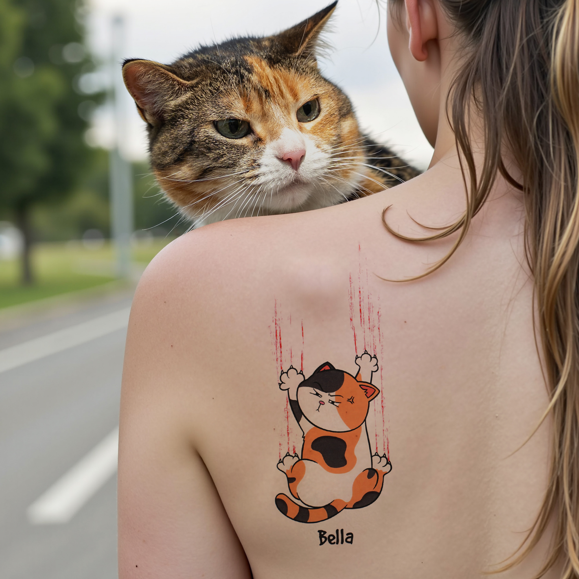 Tatouage temporaire personnalisé non toxique à l'épreuve de l'eau pour chat avec nom Lot de 4 cadeaux d'anniversaire pour les amoureux des animaux de compagnie