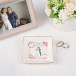 Personalized Mother and Bride Cartoon Character Trinket Jewelry Dish with Name Home Decor Wedding Bridal Appreciation Gift for Bride Mom