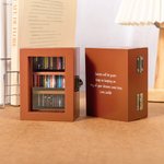 Personalized Shake Away Your Anxiety Miniature Bookshelf with Text and 60 Pcs Mini Books Home Library Decor Birthday Gift for Bookworms