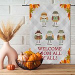 Personalized Fall Birds Garden Flag with 1-12 Names Autumn Outdoor Garden Decorations Thanksgiving Gift for Family Friend