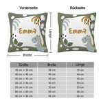 Personalisierter Cartoon Dinosaurier Kissenbezug mit Namen und Pflanzen-Motiv Haus Deko Geburtstag Geschenk für Jungen Mädchen
