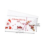 Personalized Santa Elk Snowman Design Christmas Card Money Wallet with Envelope for Cash Christmas Gift for Family Kids