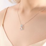 Personalized Heart Cute Highland Cow Zircon Birthstone Necklace Women Jewelry Birthday Anniversary Gift for Highland Cow Lovers