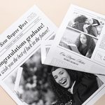 Personalised Graduation Newspaper Vintage Wrapping Paper with Text and Photo for Flower Bouquet Graduation Gift for High School College Graduates