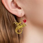 Personalised Fantasy Dragon Sword Earrings with Birthstone Birthday Anniversary Christmas Gift for Women Bookworms Book Lovers