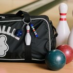 Personalised Bowling Ball Bowling Pin Bag Tag Keychain with Beaded Name Game Day Anniversary Birthday Gift for Bowling Ball Lover