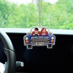 Personalized Kids Face Photo Acrylic Car Hanging Ornament Sunvisor Clip Air Vent Clip Car Decor Birthday Gift for Family