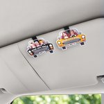 Personalized Kids Face Photo Acrylic Car Hanging Ornament Sunvisor Clip Air Vent Clip Car Decor Birthday Gift for Family