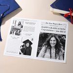Personalised Graduation Newspaper Vintage Wrapping Paper with Text and Photo for Flower Bouquet Graduation Gift for High School College Graduates
