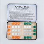 Personalised Portable 2 Players Knuckle Dice Board Game with 18 Dices and Name Tin Box Birthday Travel Camping Gift for Travellers Knuckle Dice Lovers