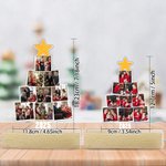 Famiglia personalizzata 9 foto albero di Natale stella acrilico LED luce notturna con base in legno e anno Home Decor regalo di Natale per le famiglie genitori