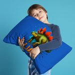 Personalized Cool Dinosaur Cozy Lumbar Throw Pillow Cover with Name Home Decor Holiday Birthday Gift for Boys Girls Dino Lovers