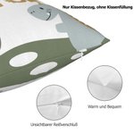 Personalisierter Cartoon Dinosaurier Kissenbezug mit Namen und Pflanzen-Motiv Haus Deko Geburtstag Geschenk für Jungen Mädchen
