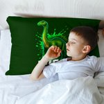 Personalized Cool Dinosaur Cozy Lumbar Throw Pillow Cover with Name Home Decor Holiday Birthday Gift for Boys Girls Dino Lovers