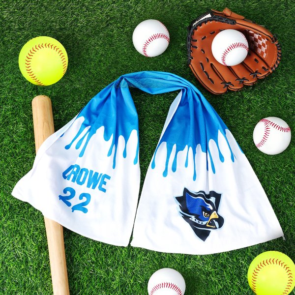 Personalized Water Dropping Soft Cooling Towel with Name and Number Team Accessory Game Day Gift for Baseball Football Basketball Sports Lover
