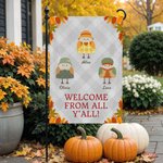 Personalized Fall Birds Garden Flag with 1-12 Names Autumn Outdoor Garden Decorations Thanksgiving Gift for Family Friend