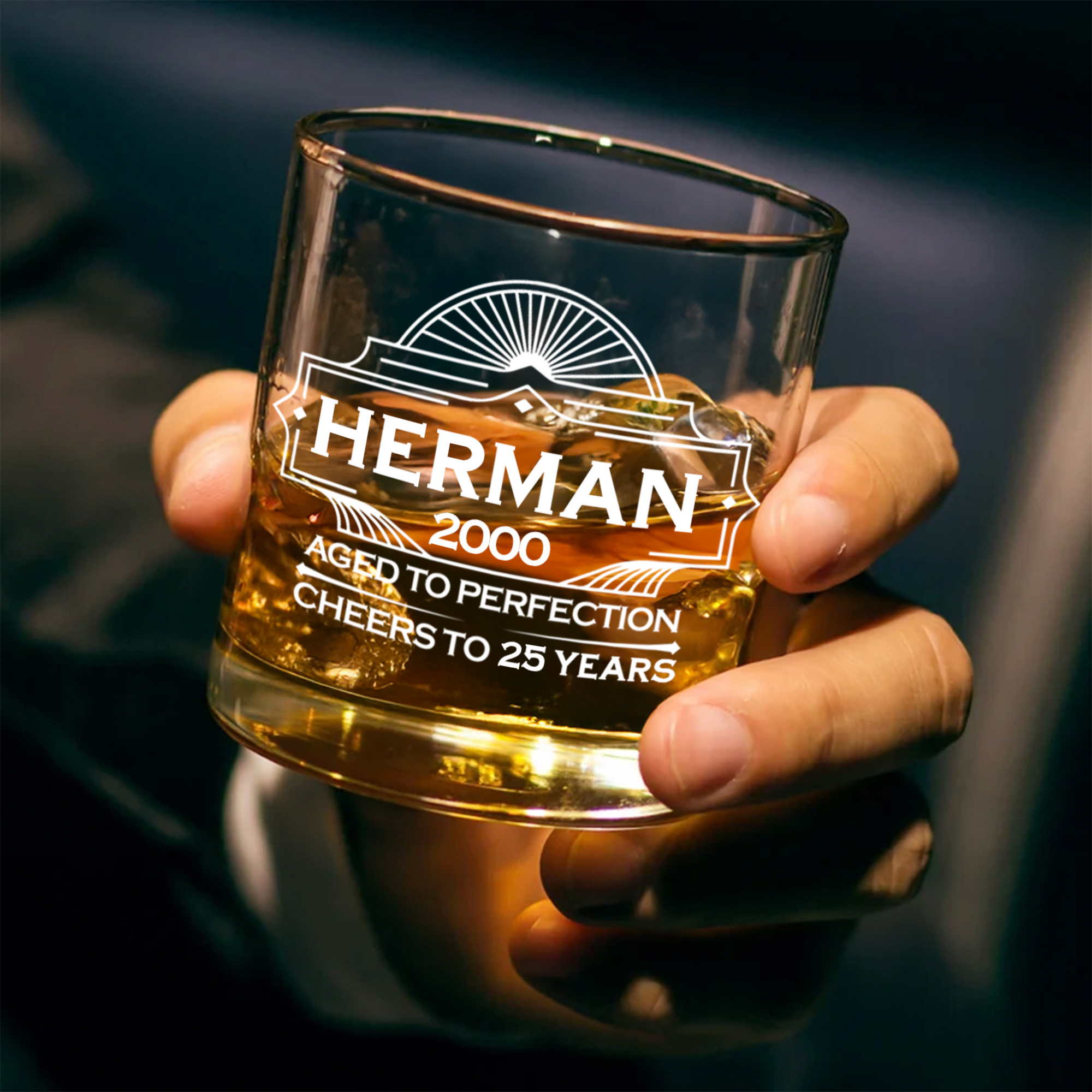 Personalized Aged to Perfection 10 oz Old Fashioned Rock Whiskey Glass ...