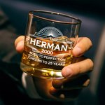 Personligt Aged to Perfection 10 oz Old Fashioned Rock Whiskeyglas med namn År och ålder Jubileum Födelsedagspresent för män Whiskeyälskare