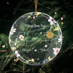 Personalised Birthday Flower I Miss You Face Acrylic Hanging Decoration with Name and Region Home Decoration Birthday Anniversary Gift for Friends