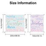 Personalized Multicolor Word Cloud Quick Dry Oversized Beach Blanket with Name Summer Vacation Travel Beach Party Birthday Gift for Women Men