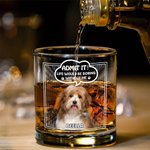 Personalised Life Would Be Boring Without Me 10 oz Rock Whiskey Glass with Pet Photo and Name Old Fashioned Birthday Gift for Friends Pet Lovers
