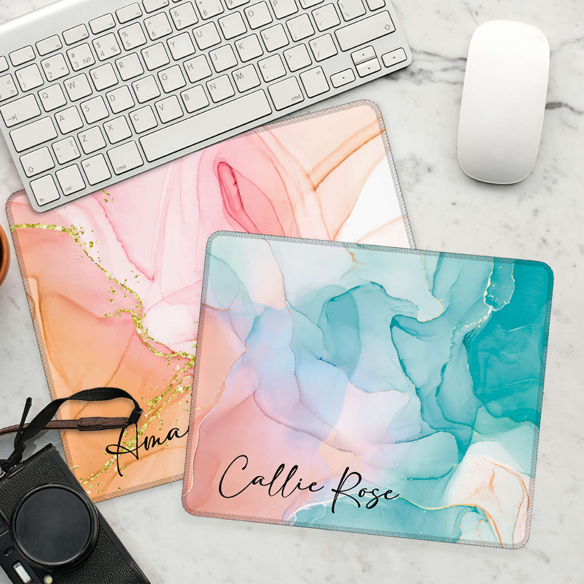 Tapis de souris anti-dérapant avec nom Fournitures de bureau Cadeau d'anniversaire Cadeau de vacances pour les employés de bureau Joueurs